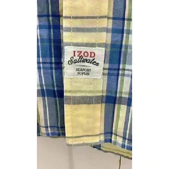 Izod Saltwater Relaxed Classic Seaport Poplin Mens Shirt Size XXL Pre-Owned - Picture 3 of 9